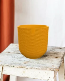 LA GREEN TOUCH - Pot elho jazz rond jaune ambre 14 cm