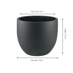 LA GREEN TOUCH - Pot grigio new egg anthracite 36 cm