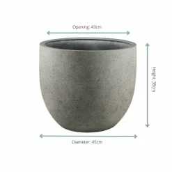 LA GREEN TOUCH - Pot grigio egg naturel 45 cm