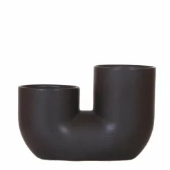 LA GREEN TOUCH - Pot tubulaire en céramique noir