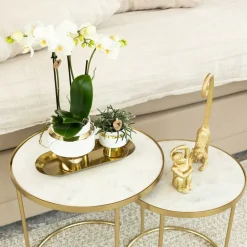 LA GREEN TOUCH - Singe assis or - figurine décorative