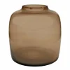 LA GREEN TOUCH - Vase en verre taupe - h25cm, ø25cm