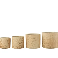 LANA DECO - Cache pot en céramique naturel 21.5x21.5x19.5 cm