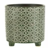 LANA DECO - Cache-pot déco en céramique "minada" 16cm vert