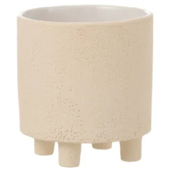 LANA DECO - Cache-pot déco en céramique "sable" 16cm beige