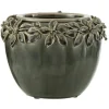 LANA DECO - Cache-pot en céramique "flora" 21cm gris