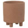LANA DECO - Cache-pot en céramique "thibault" 16cm marron