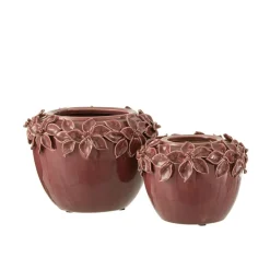 LANA DECO - Cache-pot en céramique "flora" 21cm rose