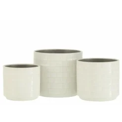 LANA DECO - Cache-pot en céramique "brillant" 17cm blanc