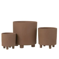 LANA DECO - Cache-pot en céramique "thibault" 27cm marron