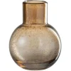 LANA DECO - Vase boule design en verre "goulot" 19cm marron