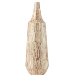 LANA DECO - Vase bouteille motif mosaïque "nuye" 71cm beige