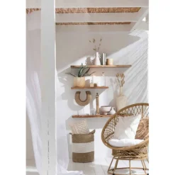 LANA DECO - Vase bouteille motif mosaïque "nuye" 54cm ivoire