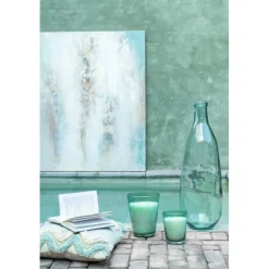 LANA DECO - Vase design en verre "bouteille" 75cm bleu azur