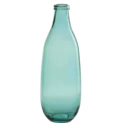 LANA DECO - Vase design en verre "bouteille" 41cm bleu azur