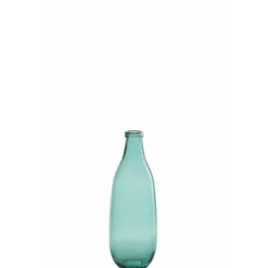 LANA DECO - Vase design en verre "bouteille" 41cm bleu azur