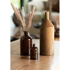 LANA DECO - Vase design en céramique "cabisy" 40cm marron