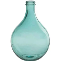 LANA DECO - Vase design en verre "bouteille" 43cm bleu azur