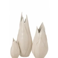 LANA DECO - Vase design en céramique "ibiza brillant" 55cm beige