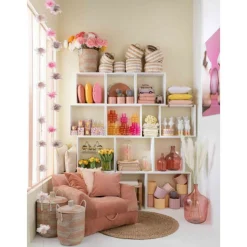 LANA DECO - Vase design en verre "bouteille déco" 42cm rose