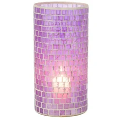 LANA DECO - Vase design "mosaïque ronde" 30cm mauve