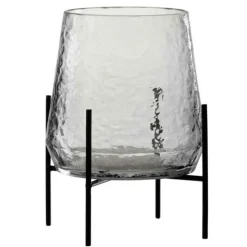 LANA DECO - Vase design sur pied "irrégulier" 25cm transparent