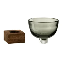 LANA DECO - Vase rond design "socle" 12cm marron