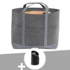 LE MARQUIER - Sac à bûches et à granulés belharra gris + pelle à granulés-
