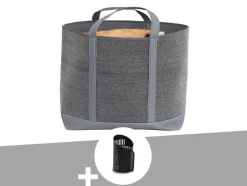 LE MARQUIER - Sac à bûches et à granulés belharra gris + pelle à granulés-