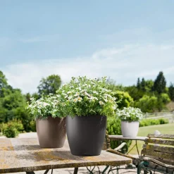 LECHUZA - Pot Classico Color, coloris gris ardoise D.43xH.40cm