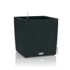 LECHUZA - Pot Cube Cottage 30 - kit complet, noir graphite
