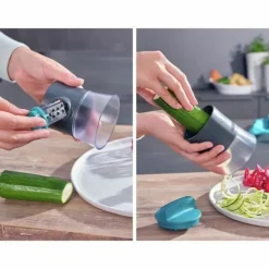 LEIFHEIT - Râpe à légumes à spirales manuelle inox 3 lames en 1