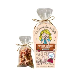 LES GOURMANDISES DE SOPHIE - Sachet de popcorn au chocolat blanc, saveur framboise - 75g