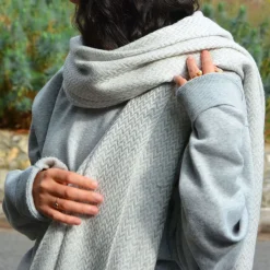 LES JARDINS DE LA COMTESSE - Etole / pashmina femme gris argenté