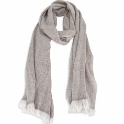 LES JARDINS DE LA COMTESSE - Echarpe cachemire et laine marron