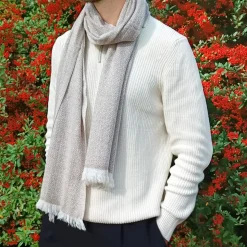 LES JARDINS DE LA COMTESSE - Echarpe cachemire et laine marron