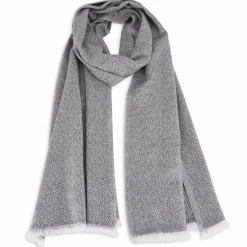 LES JARDINS DE LA COMTESSE - Echarpe cachemire et laine gris foncé