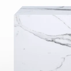 Lison - table d'appoint effet marbre blanche
