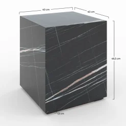 Lison - table d'appoint effet marbre noire