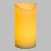 LOTTI - Bougie en cire naturelle ivoire à piles 2 led blanc chaud effet flamme h20cm l10cm timer lotti