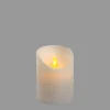 LOTTI - Bougie led à piles cire véritable blanche flamme vacillante h10cm timer blanc chaud lotti