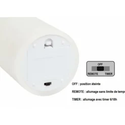 LOTTI - Bougie led à piles cire véritable blanche flamme vacillante h10cm timer blanc chaud lotti