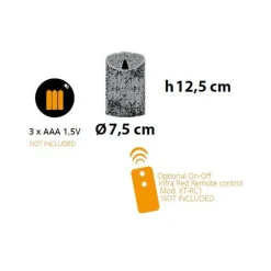 LOTTI - Bougie led en cire naturelle blanche à piles flamme vacillante h12cm timer blanc chaud lotti