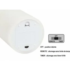 LOTTI - Bougie led en cire naturelle blanche à piles flamme vacillante h12cm timer blanc chaud lotti
