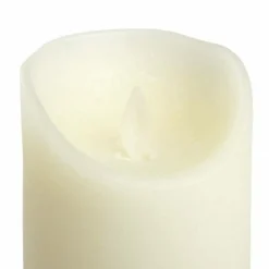 LOTTI - Bougie led en cire ivoire à piles flamme en mouvement h15cm blanc chaud timer lotti