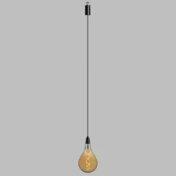 LOTTI - Suspension ampoule vintage à pile poire 16cm filament spirale en verre lotti