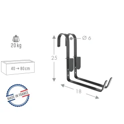 LOUIS MOULIN - Lot de 2 supports crochet pour jardinière anthracite 18 cm