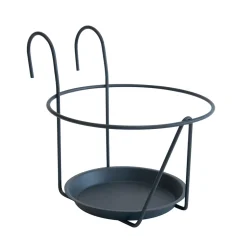 LOUIS MOULIN - Porte-pot avec soucoupe à accrocher anthracite, pour pot 20-22 cm