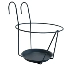 LOUIS MOULIN - Porte-pot avec soucoupe à accrocher anthracite, pour pot 25 cm