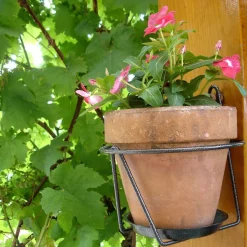 LOUIS MOULIN - Porte-pot avec soucoupe (mural) anthracite, pour pot 20-22 cm